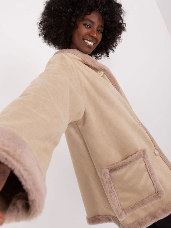 Płaszcz Damski Model LK-KR-509459.96P Beige - Lakerta - obrazek 4