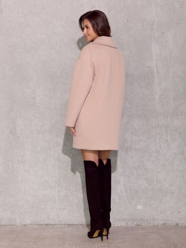 Płaszcz Damski Model Betty BEZ PLA0040 Beige - Roco Fashion - obrazek 3