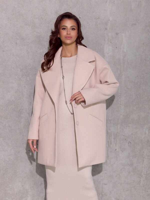 Płaszcz Damski Model Betty BEJ PLA0040 Light Beige - Roco Fashion - obrazek 2