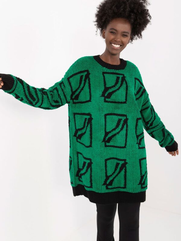 Sweter Damski Model BA-SW-0277.02 Green - Badu - obrazek 3