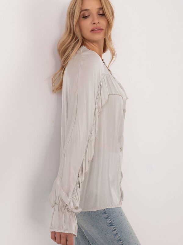 Koszula Damska Model TW-KS-BI-12022.16P Light Grey - Och Bella - obrazek 2