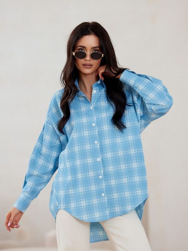 Koszula Damska Model Olly BLU0198-A30 Blue - Roco Fashion