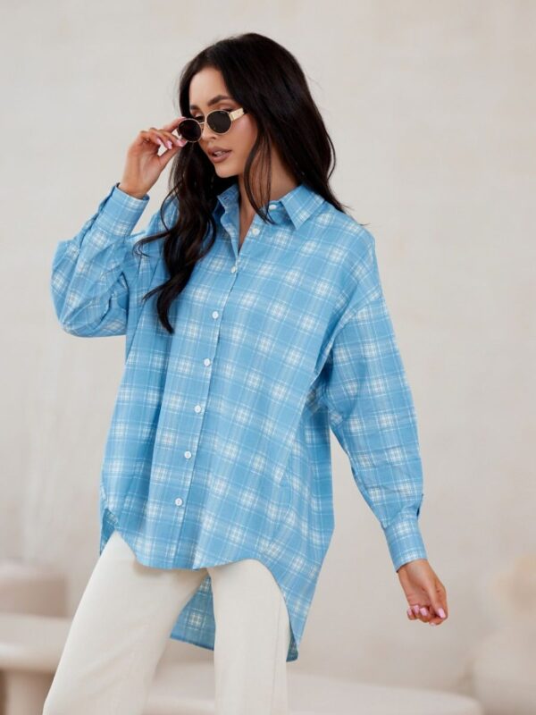 Koszula Damska Model Olly BLU0198-A30 Blue - Roco Fashion - obrazek 4