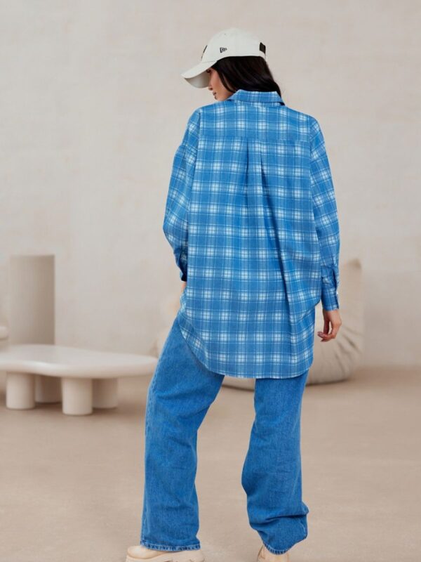 Koszula Damska Model Olly BLU0198-A29 Blue - Roco Fashion - obrazek 3