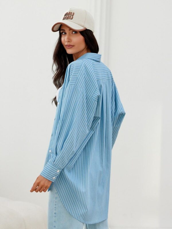 Koszula Damska Model Olly BLU0198-A27 Blue - Roco Fashion - obrazek 3