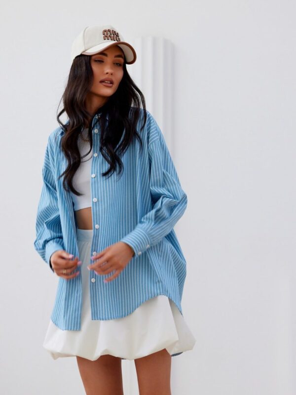 Koszula Damska Model Olly BLU0198-A27 Blue - Roco Fashion - obrazek 4