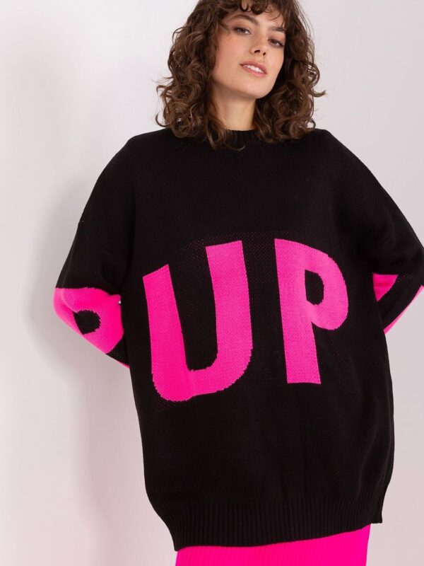 Sweter Damski Model BA-SW-8060.05P Black/Pink - Badu