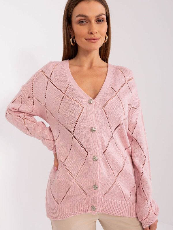 Sweter Damski Model LC-SW-A10-1.23X Light Pink - Rue Paris