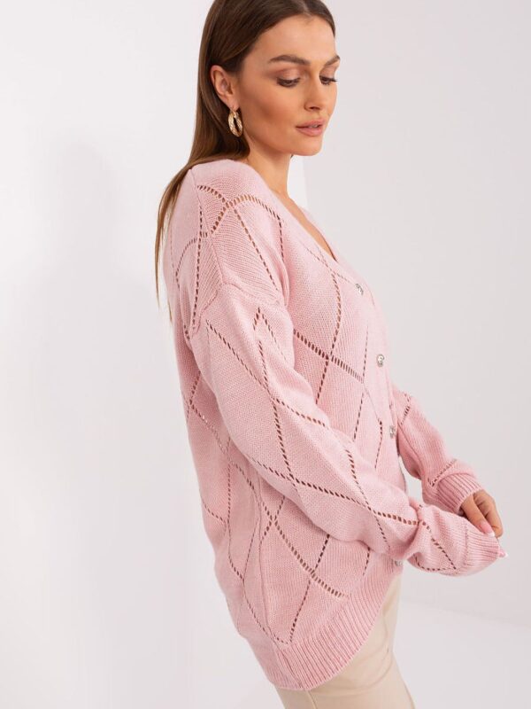 Sweter Damski Model LC-SW-A10-1.23X Light Pink - Rue Paris - obrazek 3