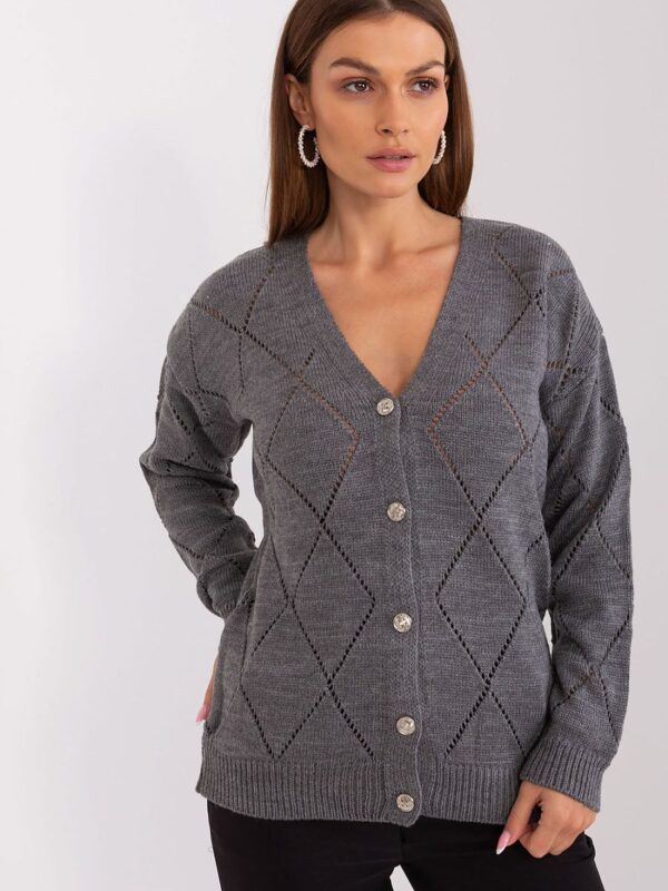 Sweter Damski Model LC-SW-A10-1.19P Dark Grey - Rue Paris