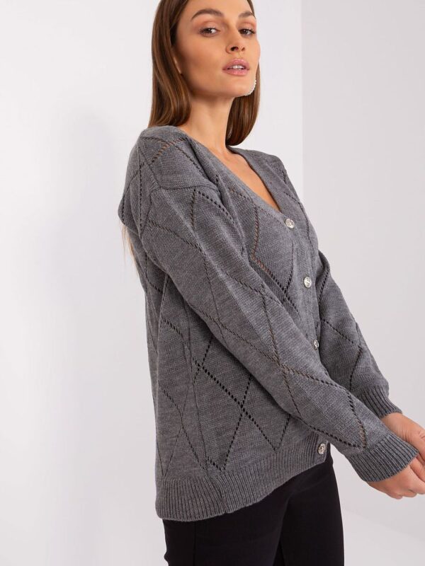 Sweter Damski Model LC-SW-A10-1.19P Dark Grey - Rue Paris - obrazek 2