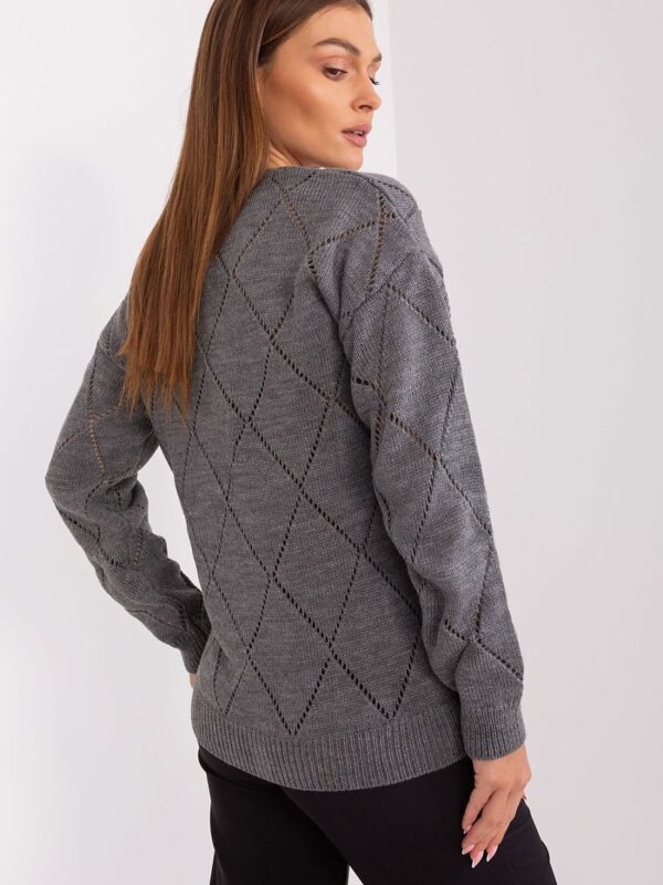 Sweter Damski Model LC-SW-A10-1.19P Dark Grey - Rue Paris - obrazek 3