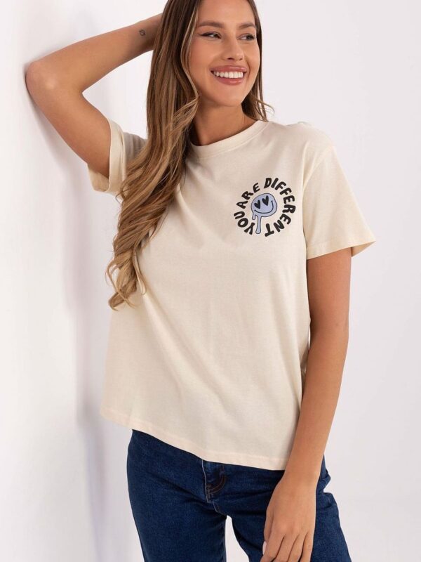 T-shirt Damski Model D12022AC02645E Light Beige - Sublevel