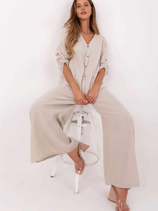 Spodnie Damskie Model MI-SP-2563.84 Beige - Italy Moda - obrazek 2