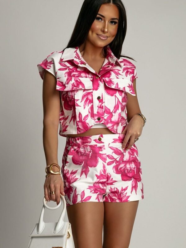 Spodnie Komplet Model Aweo 261850516 Pink Flowers/Ecru - LaBalancia