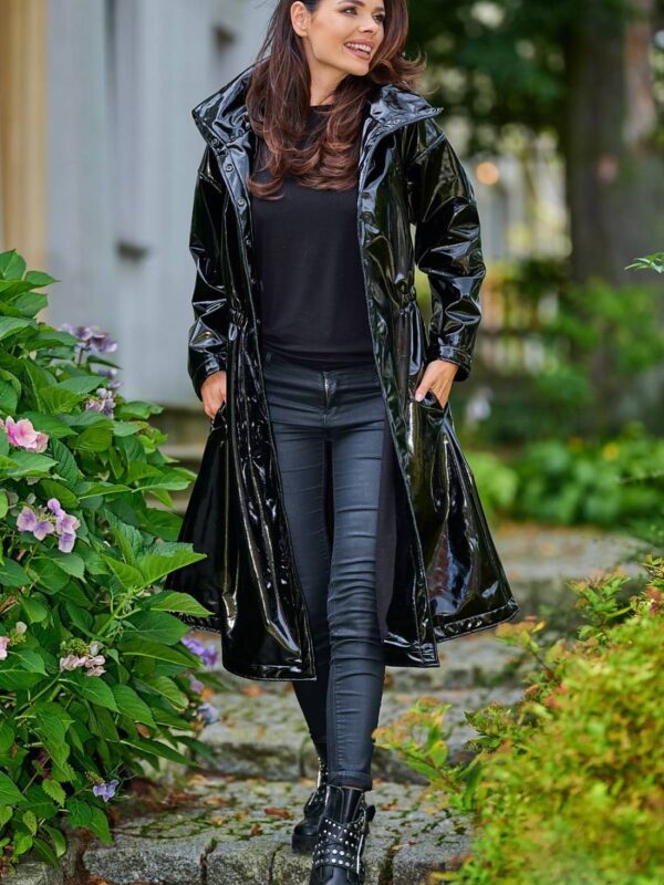 Płaszcz Damski Model A382 Black - awama - obrazek 4