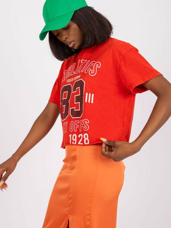 T-shirt Damski Model FA-TS-7684.86 Red - Fancy - obrazek 3