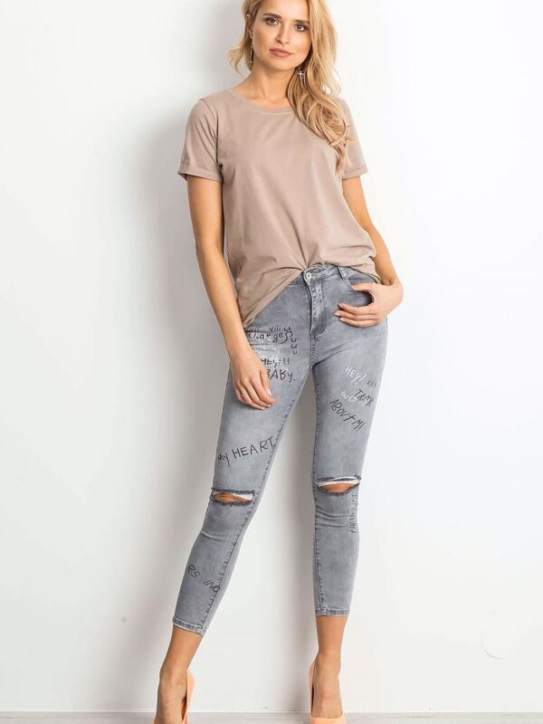 T-shirt Damski Model RV-TS-4838.09P Dark Beige - BFG - obrazek 2