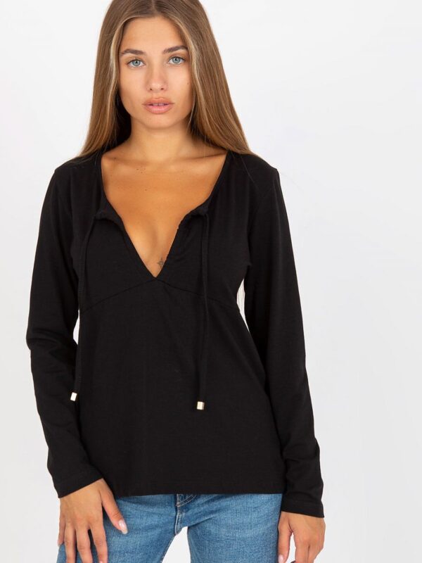 Bluzka Model RV-BZ-8055.35P Black - Rue Paris