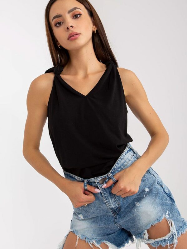 Koszulka Top Model RV-TP-8053.29 Black - Rue Paris