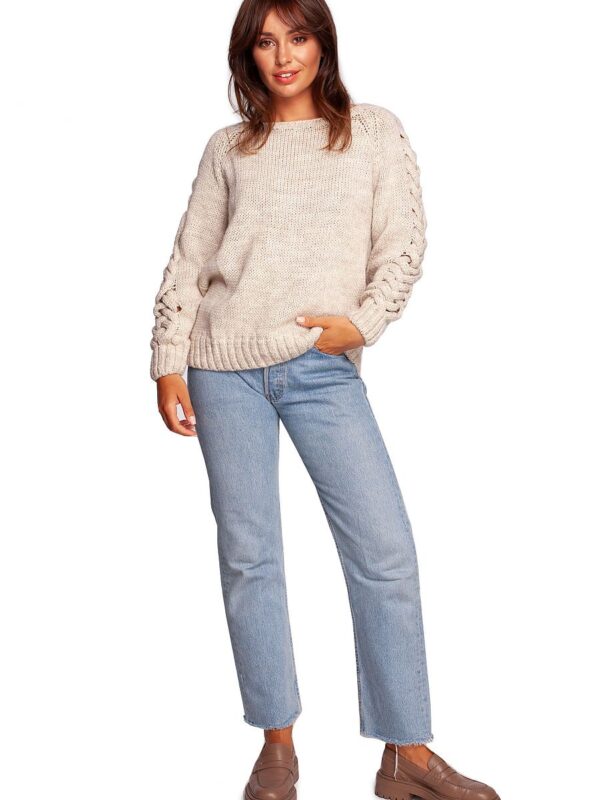 Sweter Damski Model BK090 Beige - BE Knit - obrazek 2
