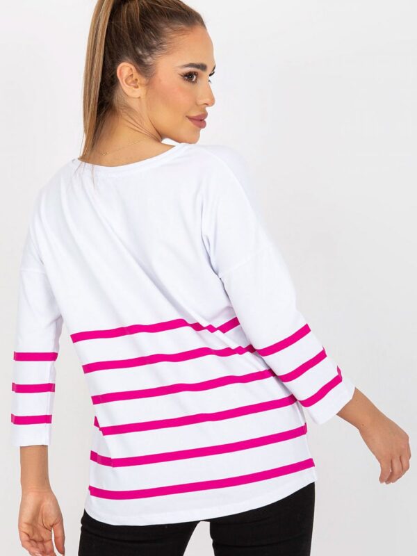 Bluzka Model RV-BZ-8008.63 White/Pink - Rue Paris - obrazek 3