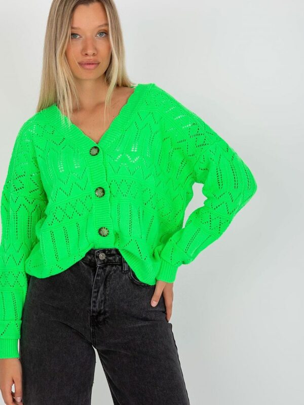 Sweter Damski Model LC-SW-8022.04P Fluo Green - Rue Paris