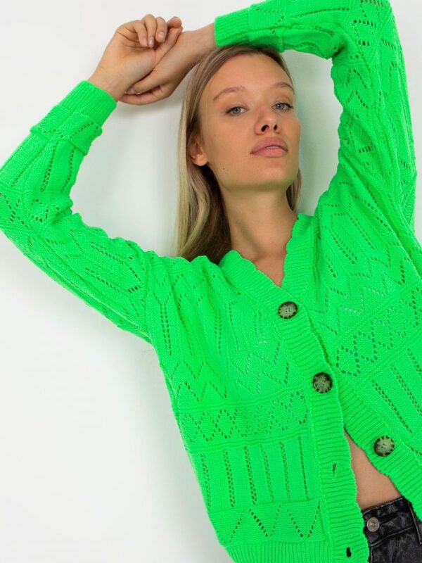Sweter Damski Model LC-SW-8022.04P Fluo Green - Rue Paris - obrazek 2