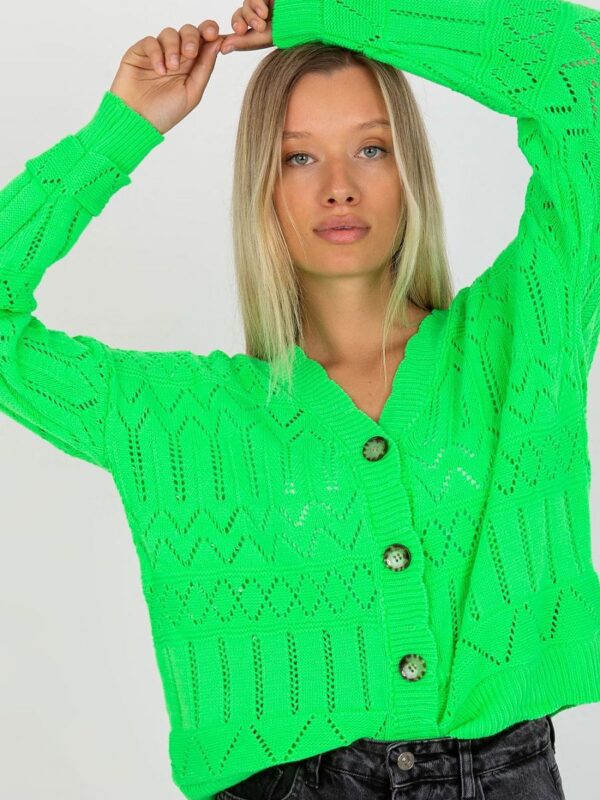 Sweter Damski Model LC-SW-8022.04P Fluo Green - Rue Paris - obrazek 3