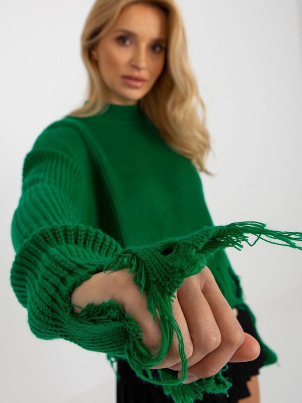 Sweter Damski Model LC-SW-0373.95P Green - Rue Paris - obrazek 4