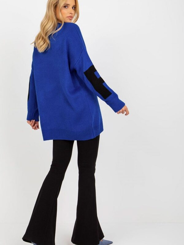 Sweter Damski Model LC-SW-8050.95P Cobalt - Rue Paris - obrazek 3