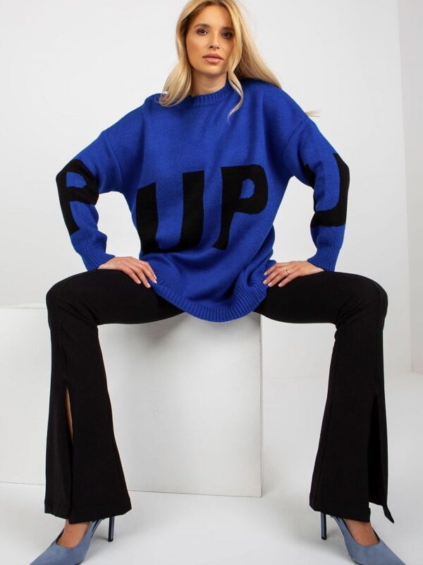 Sweter Damski Model LC-SW-8050.95P Cobalt - Rue Paris - obrazek 4