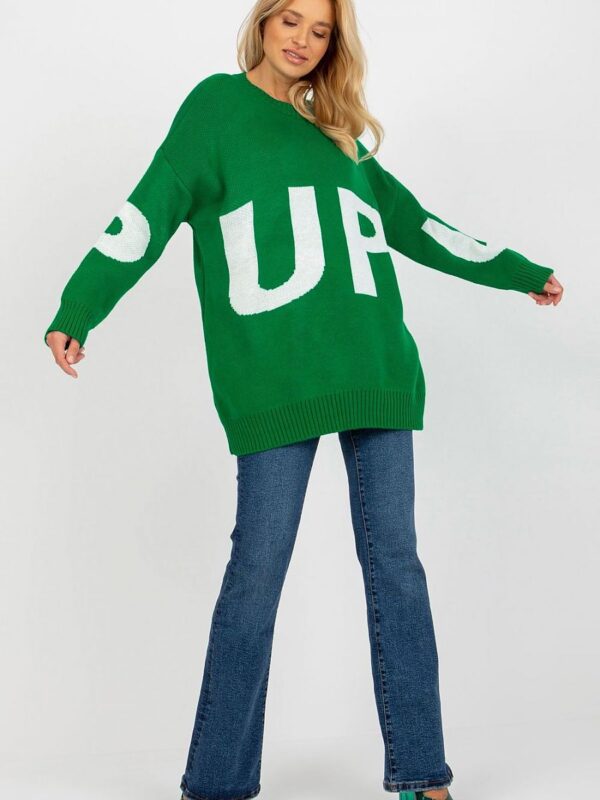 Sweter Damski Model LC-SW-8050.95P Green - Rue Paris - obrazek 2