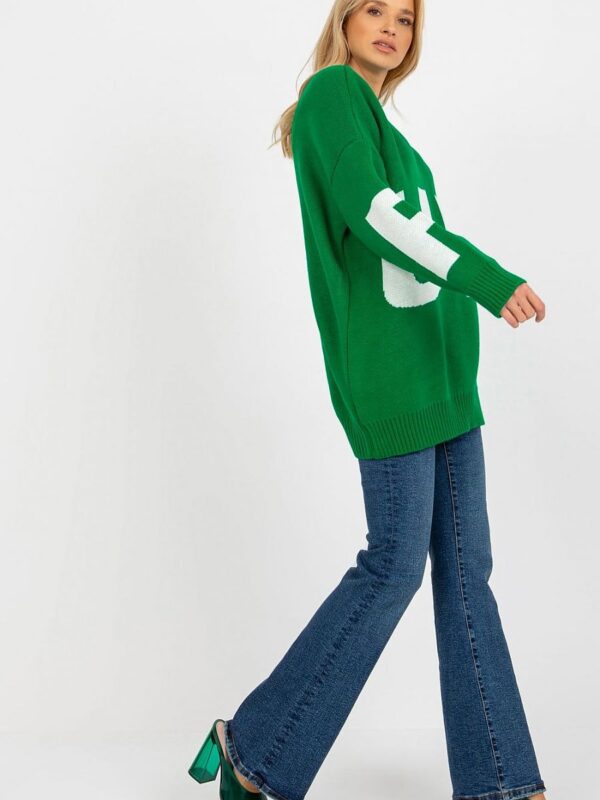 Sweter Damski Model LC-SW-8050.95P Green - Rue Paris - obrazek 4