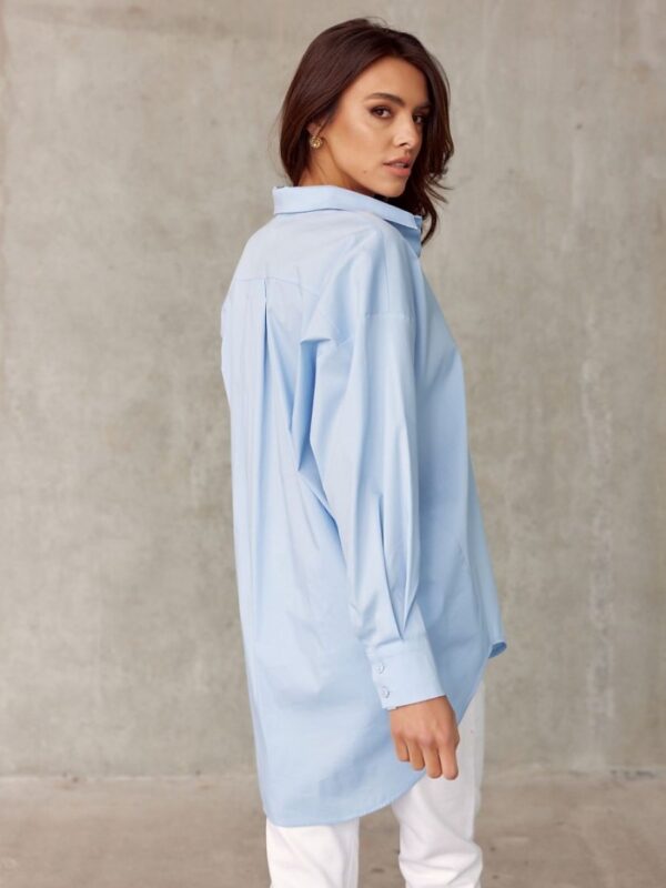 Koszula Damska Model NIE BLU0155 Blue - Roco Fashion - obrazek 3