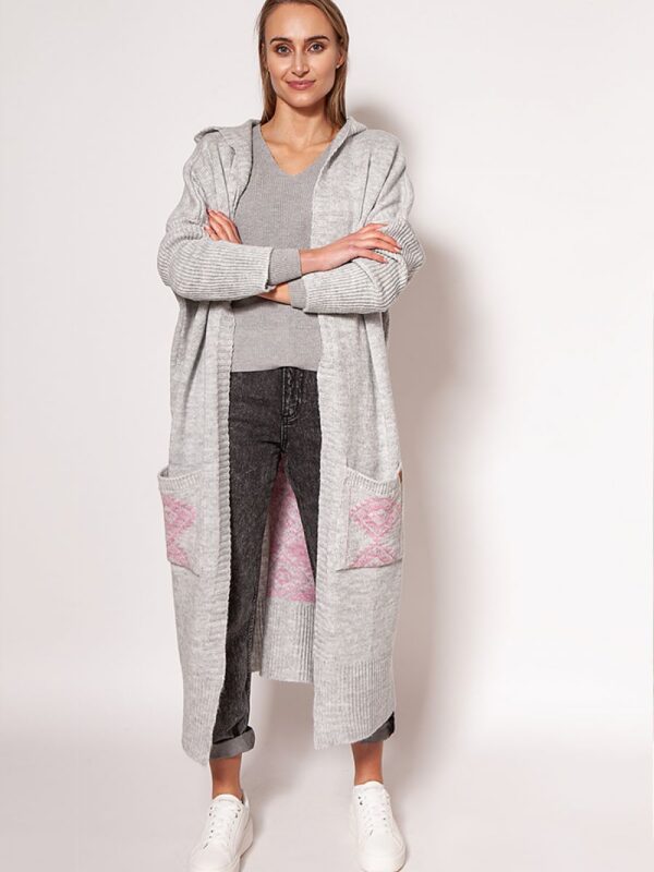 Sweter Kardigan Model PA020 Light Grey - MKM