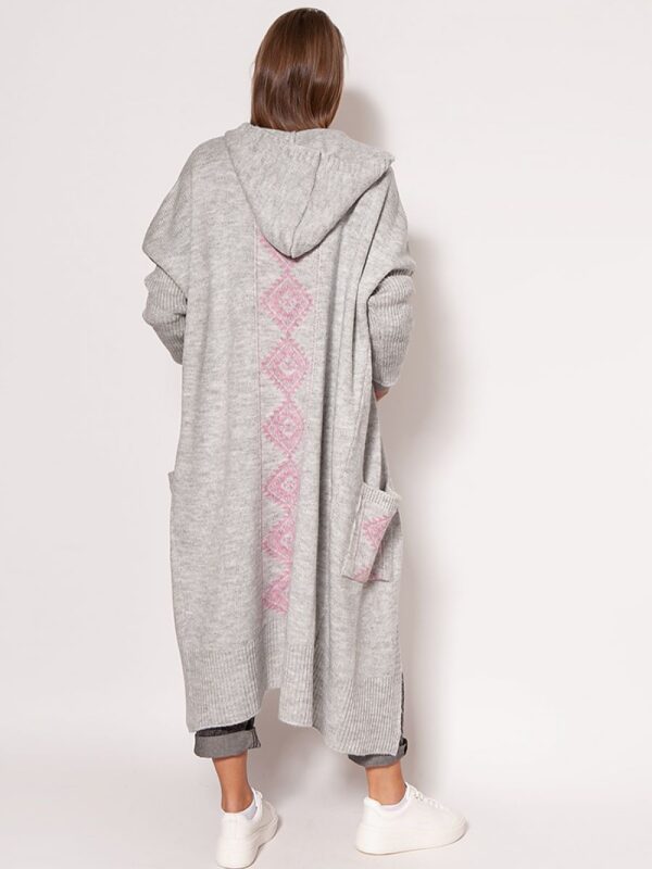 Sweter Kardigan Model PA020 Light Grey - MKM - obrazek 2