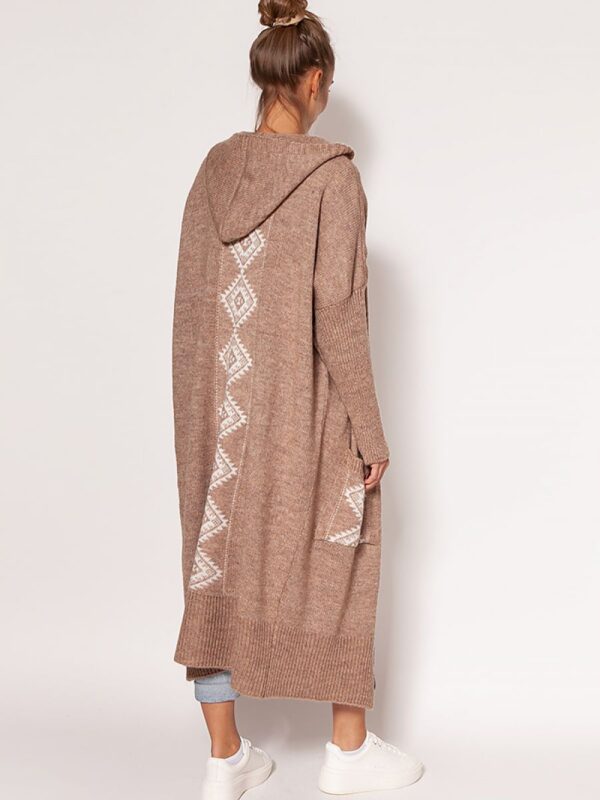 Sweter Kardigan Model PA020 Mocca - MKM - obrazek 2