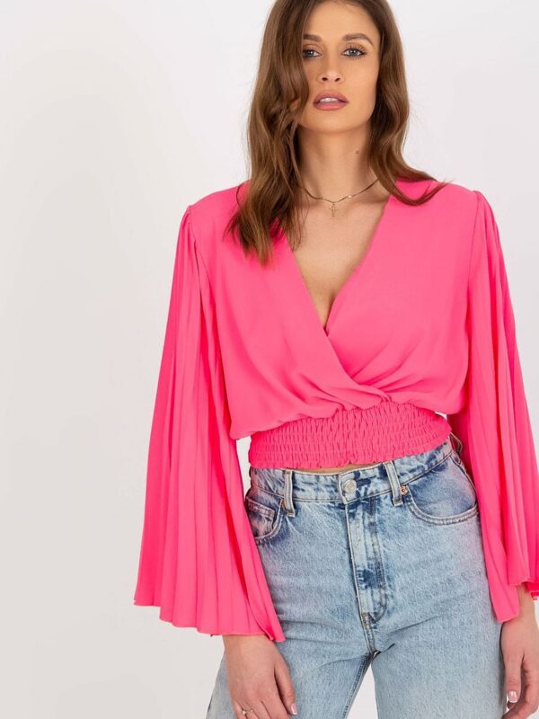 Bluzka Model DHJ-BZ-16503.30X Fluo Pink - Italy Moda
