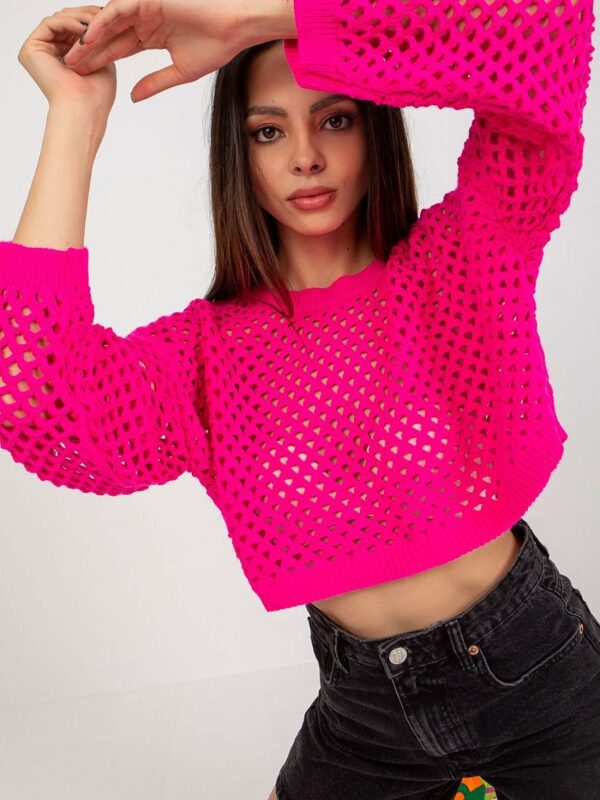 Sweter Damski Model BA-SW-9008.35P Fluo Pink - Badu - obrazek 2