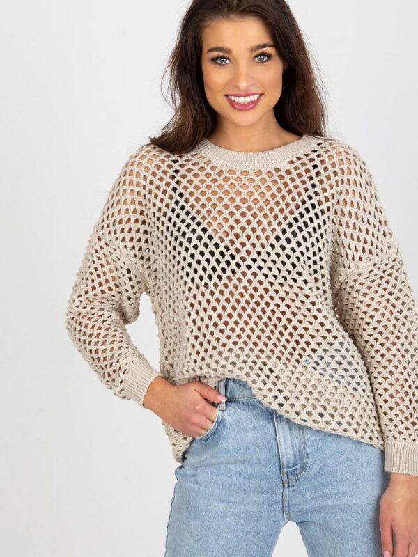 Sweter Damski Model BA-SW-9006.38P Beige - Badu