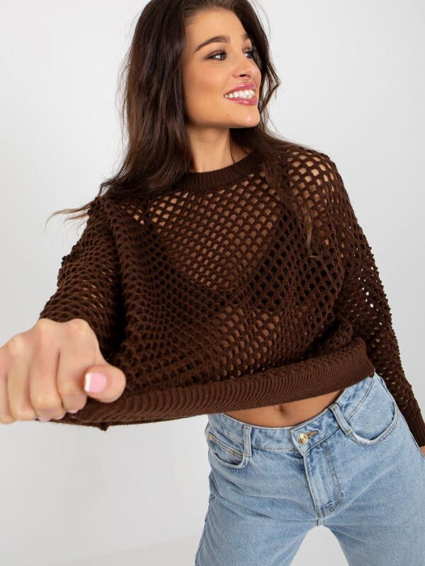 Sweter Damski Model BA-SW-9006.38P Brown - Badu - obrazek 2
