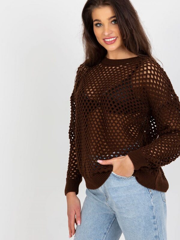 Sweter Damski Model BA-SW-9006.38P Brown - Badu - obrazek 3