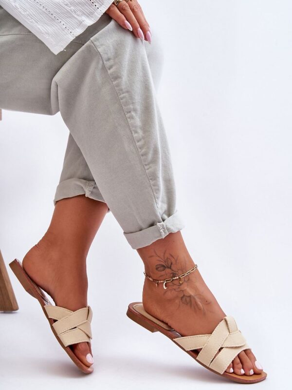 Sandał Klapki Model Aversa W-112 Beige - Step in style - obrazek 3