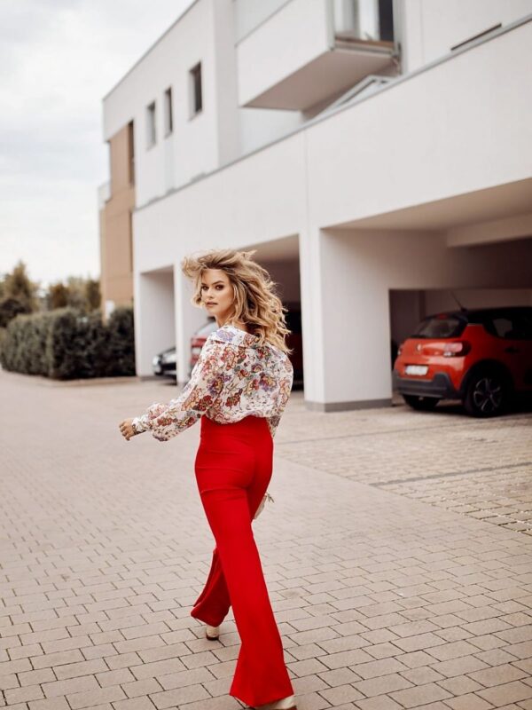 Spodnie Damskie Model 05018 Red - Fasardi - obrazek 3