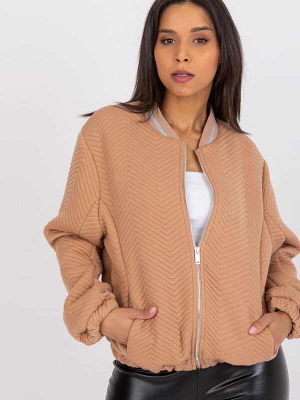 Kurtka Damska Model RV-KR-006.16 Camel - Rue Paris - obrazek 4