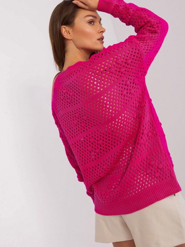 Sweter Damski Model BA-SW-9007.85P Fuksja - Badu - obrazek 3
