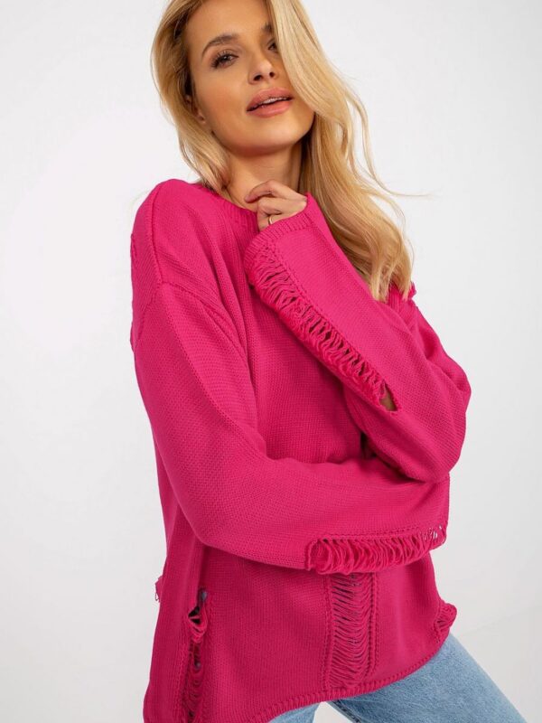 Sweter Damski Model BA-SW-8043.08X Fuksja - Badu - obrazek 2