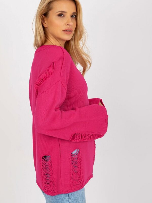 Sweter Damski Model BA-SW-8043.08X Fuksja - Badu - obrazek 4