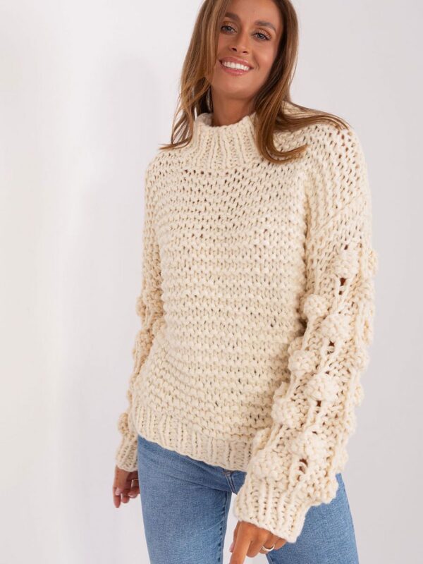Sweter Damski Model AT-SW-2382.97P Light Beige - AT - obrazek 2